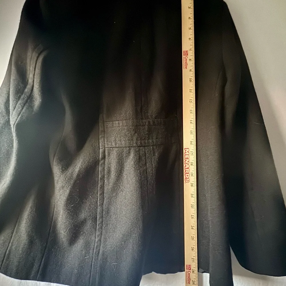 London Fog XL Black‎ Peacoat Wool Blend Double Breasted Coat